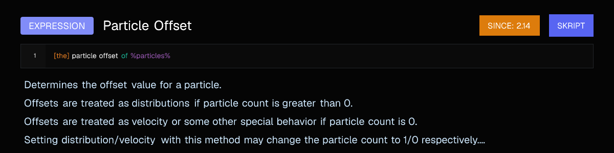 Particle Offset (Expression) | Skript - Skript Documentation